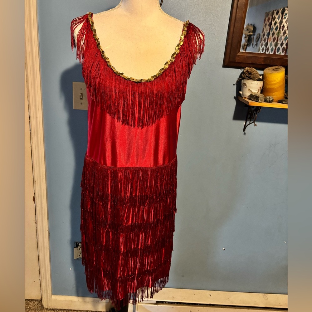 Red, Flapper, Halloween, Dress